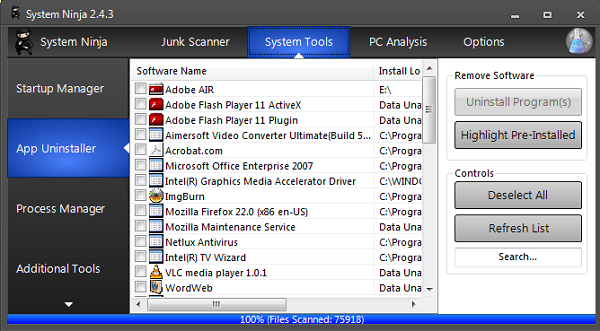 Best free software - system ninja