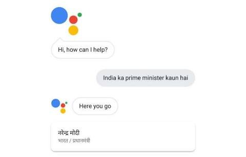Google Assistant understands hindi