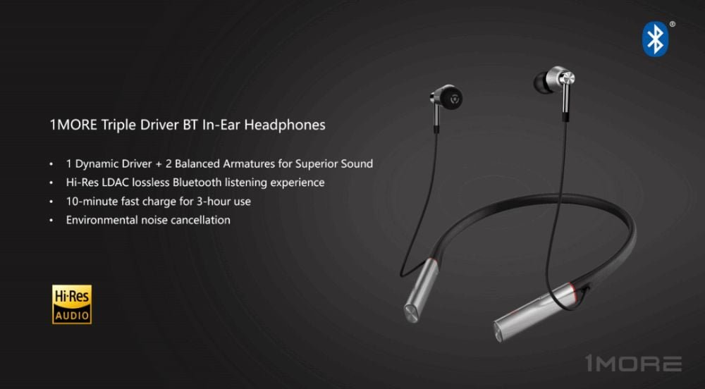 1More Triple Driver Bluetooth Earphone