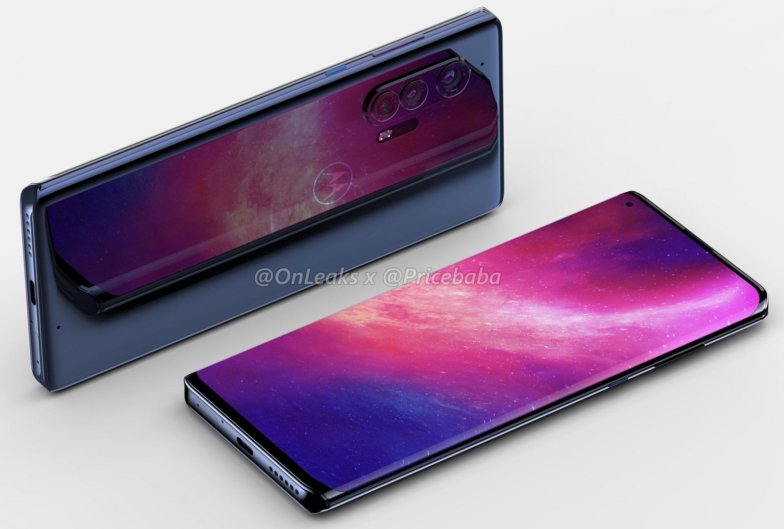 Motorola Edge+ renders reveal punch-hole waterfall display and triple rear cameras - Gizmochina