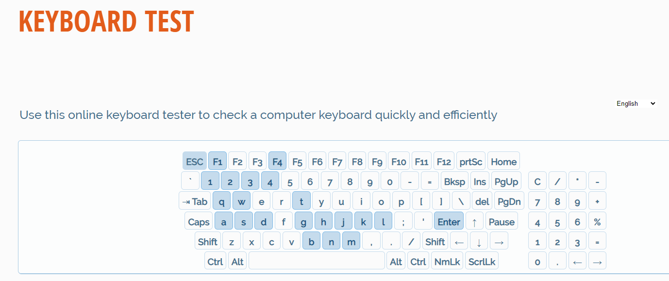 Keyboard tester