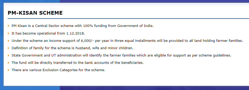 PM Kisan Scheme features
