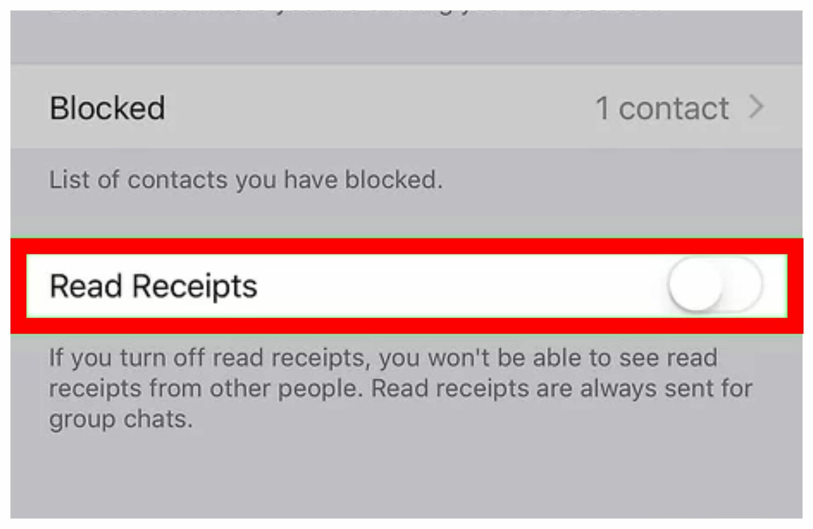 Whatsapp read receipts enable