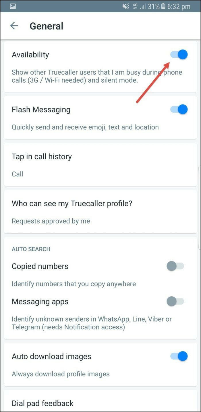 truecaller hide last seen status