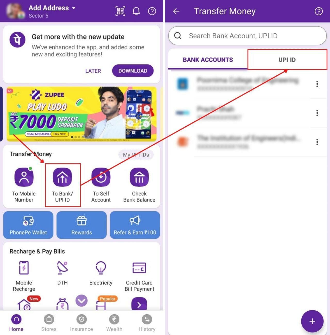 how to request money via phonepe
