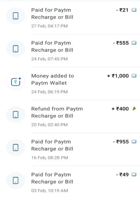 quick way to delete paytm history transactions