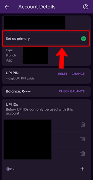 Change your primary account on PhonePe: Step 3